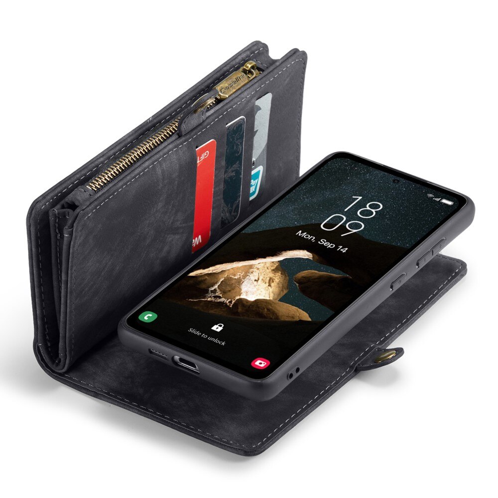 Multi-slot Portemonnaie-Hülle Samsung Galaxy A55 Grau