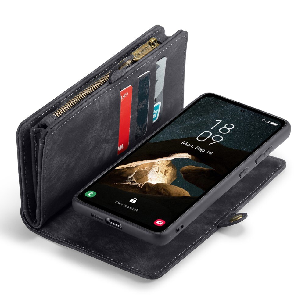 Multi-slot Portemonnaie-Hülle Samsung Galaxy A55 grau