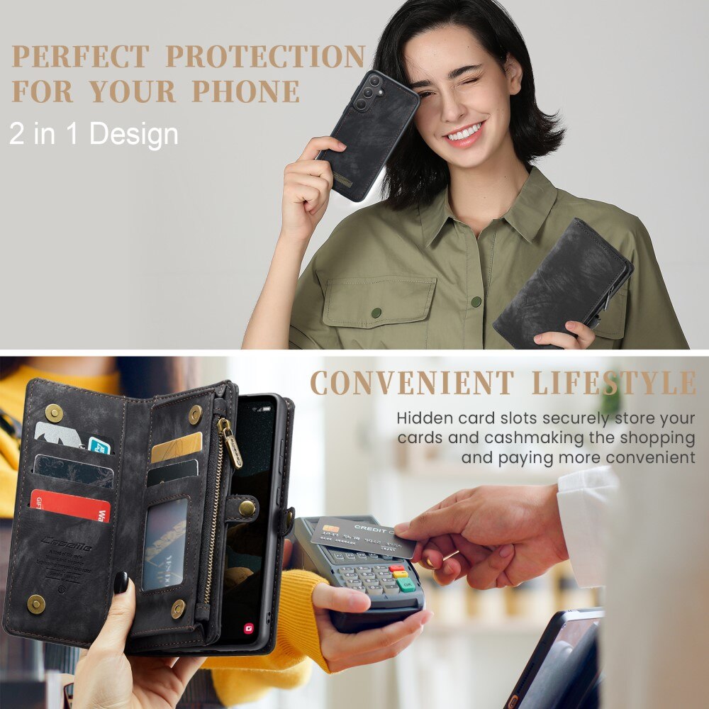 Multi-slot Portemonnaie-Hülle Samsung Galaxy A55 Grau