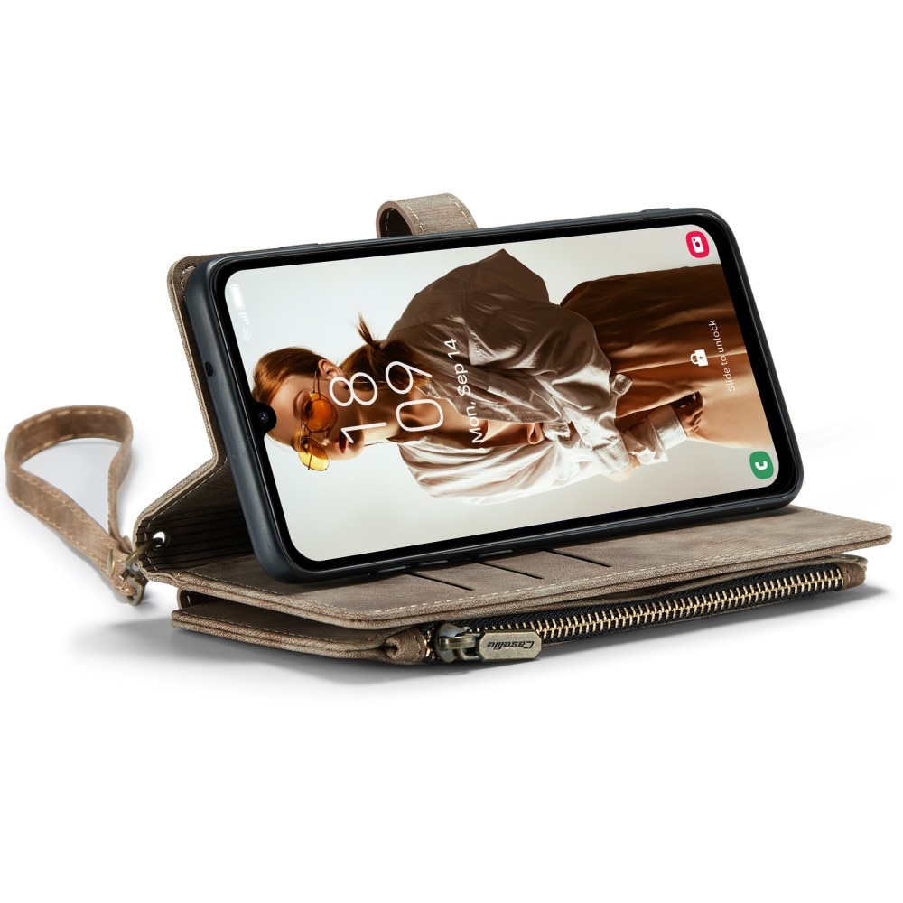 Zipper Portemonnaie-Hülle Samsung Galaxy A15 braun