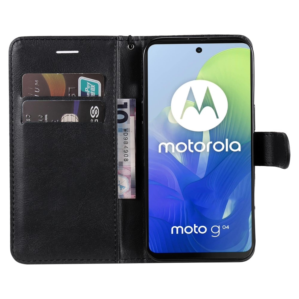 Motorola Moto G04 Portemonnaie-Hülle schwarz