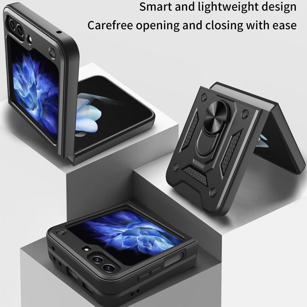 Samsung Galaxy Z Flip 6 Hybrid-Hülle Tech Ring schwarz