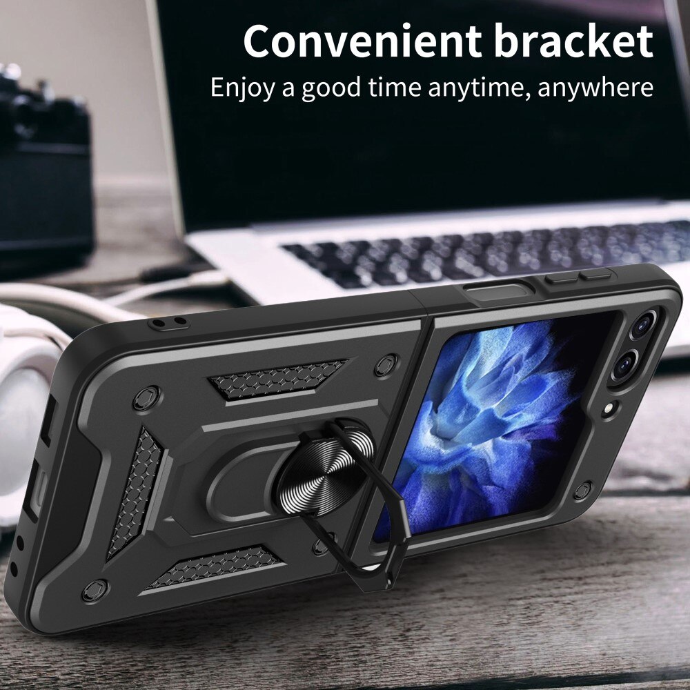 Samsung Galaxy Z Flip 6 Hybrid-Hülle Tech Ring schwarz