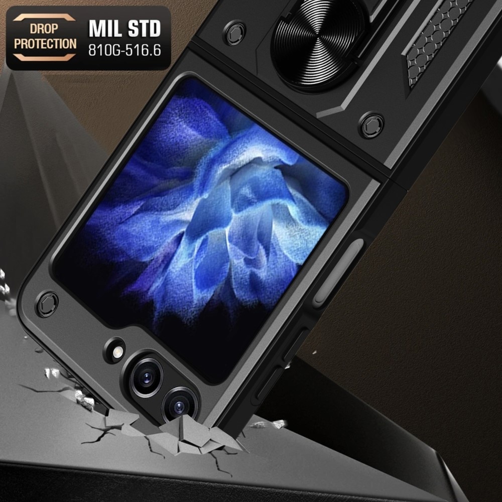 Samsung Galaxy Z Flip 6 Hybrid-Hülle Tech Ring schwarz