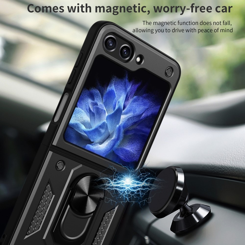 Samsung Galaxy Z Flip 6 Hybrid-Hülle Tech Ring schwarz