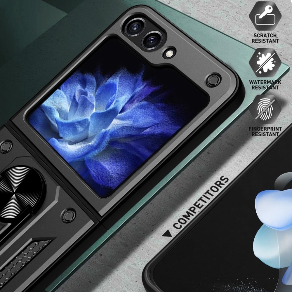 Samsung Galaxy Z Flip 6 Hybrid-Hülle Tech Ring schwarz