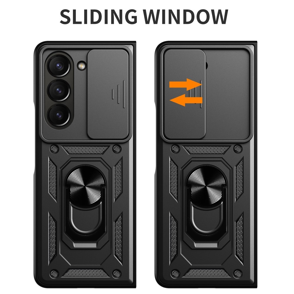 Samsung Galaxy Z Fold 6 Hybrid-Hülle Tech Ring+Kameraschutz schwarz