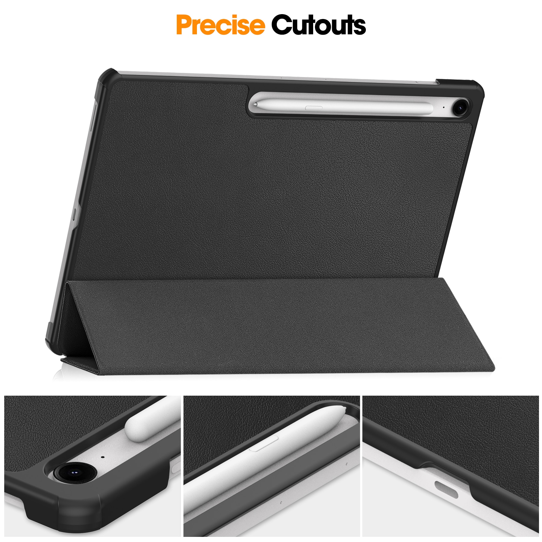 Samsung Galaxy Tab S10 FE Plus Tri-Fold Case Schutzhülle Schwarz