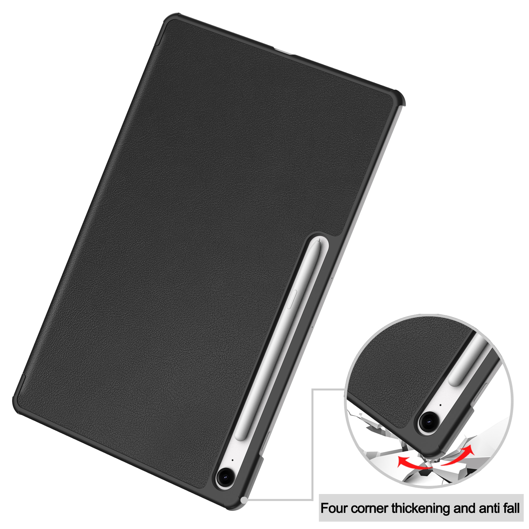 Samsung Galaxy Tab S10 FE Plus Tri-Fold Case Schutzhülle Schwarz