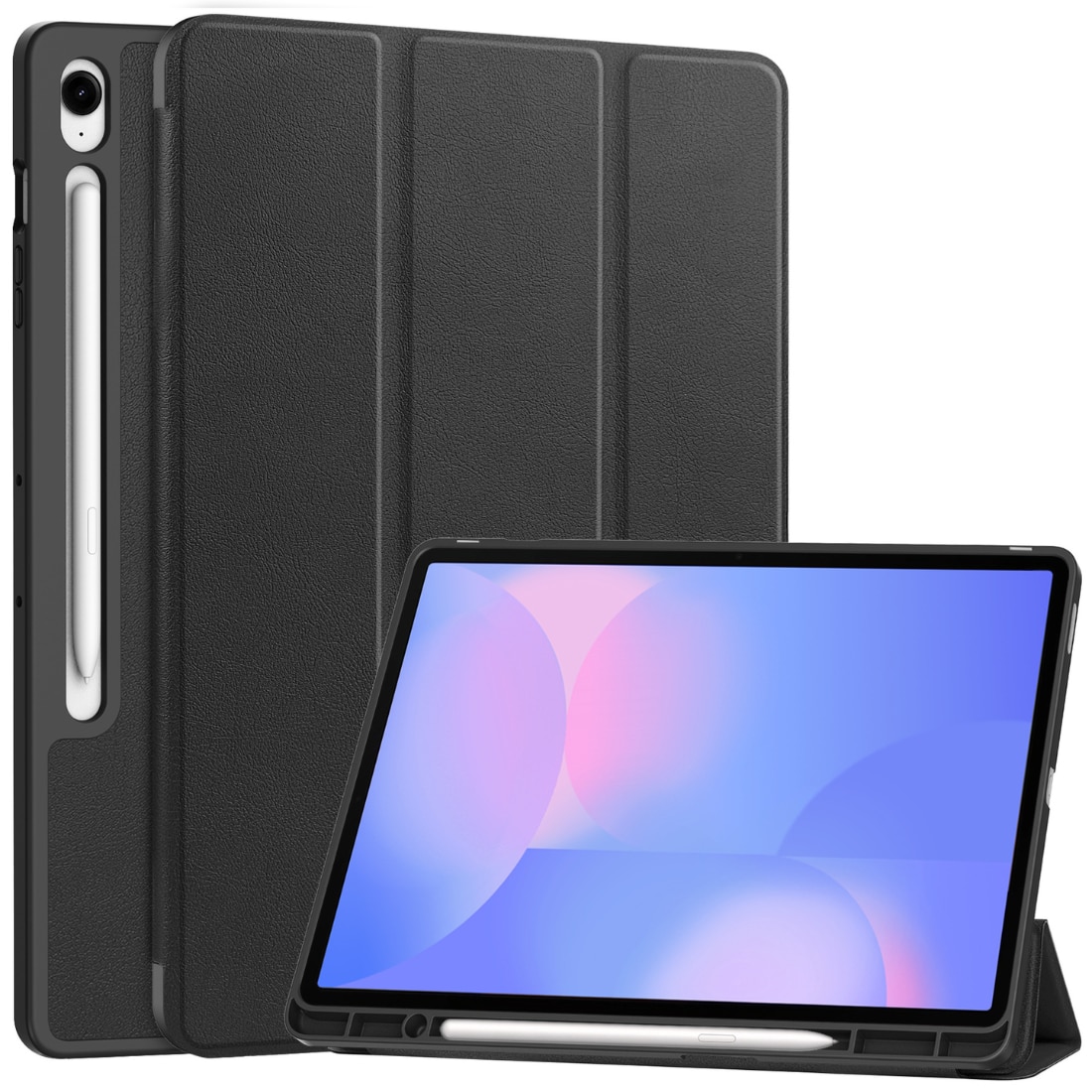 Samsung Galaxy Tab S10 FE Plus Tri-Fold Case Schutzhülle mit Touchpen-Halter Schwarz