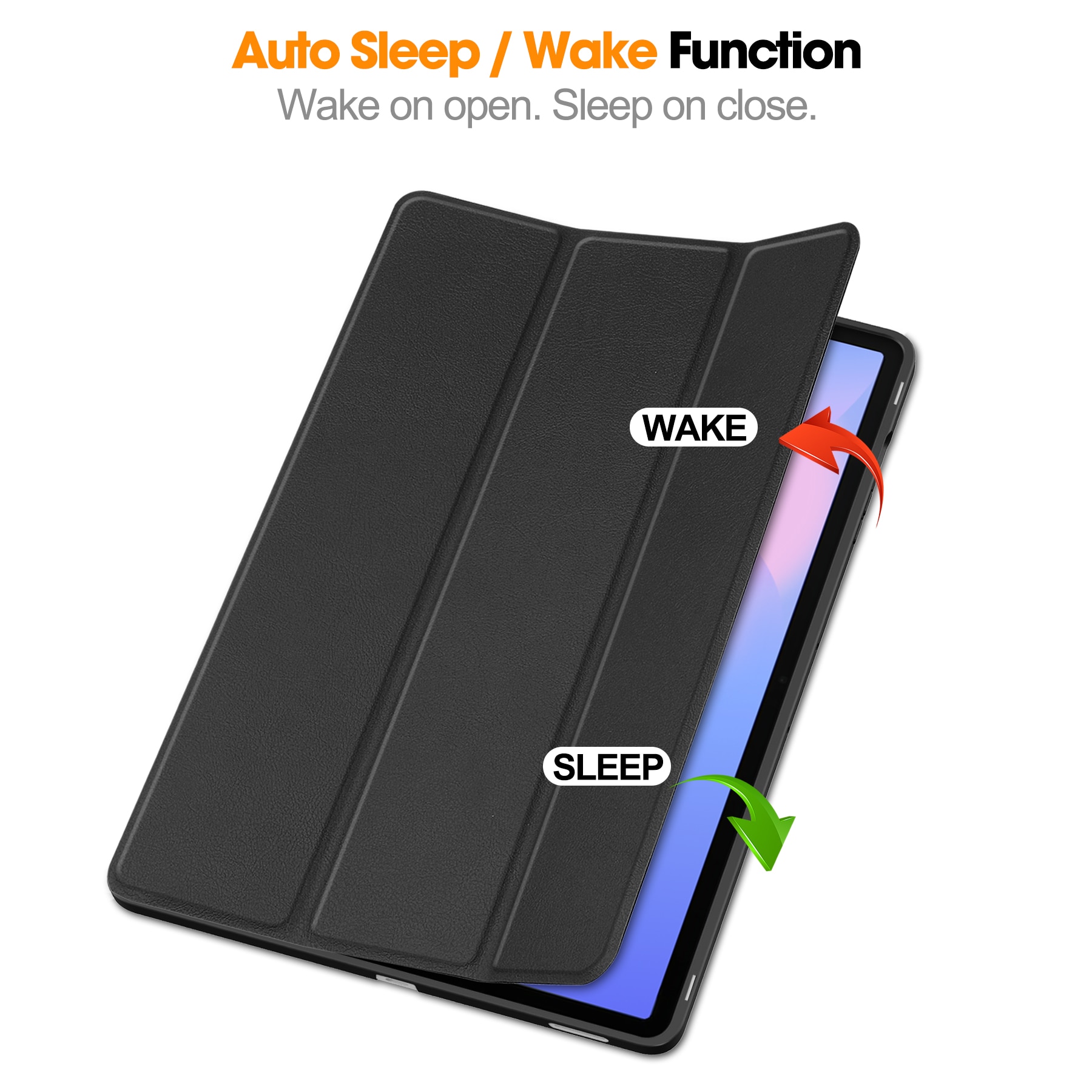 Samsung Galaxy Tab S10 FE Plus Tri-Fold Case Schutzhülle mit Touchpen-Halter Schwarz