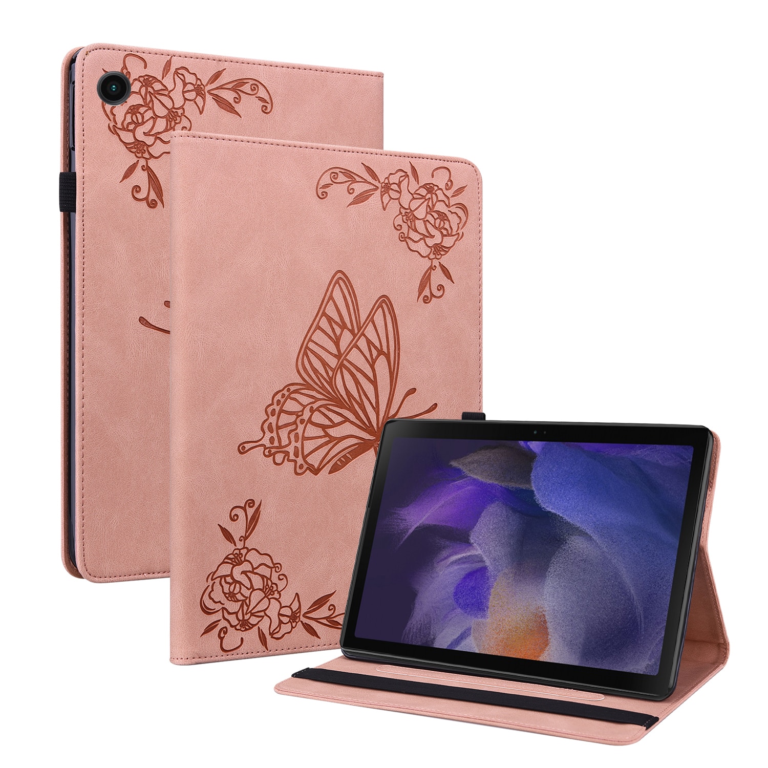 Samsung Galaxy Tab A11 Plus Handytasche Schmetterling Rosa
