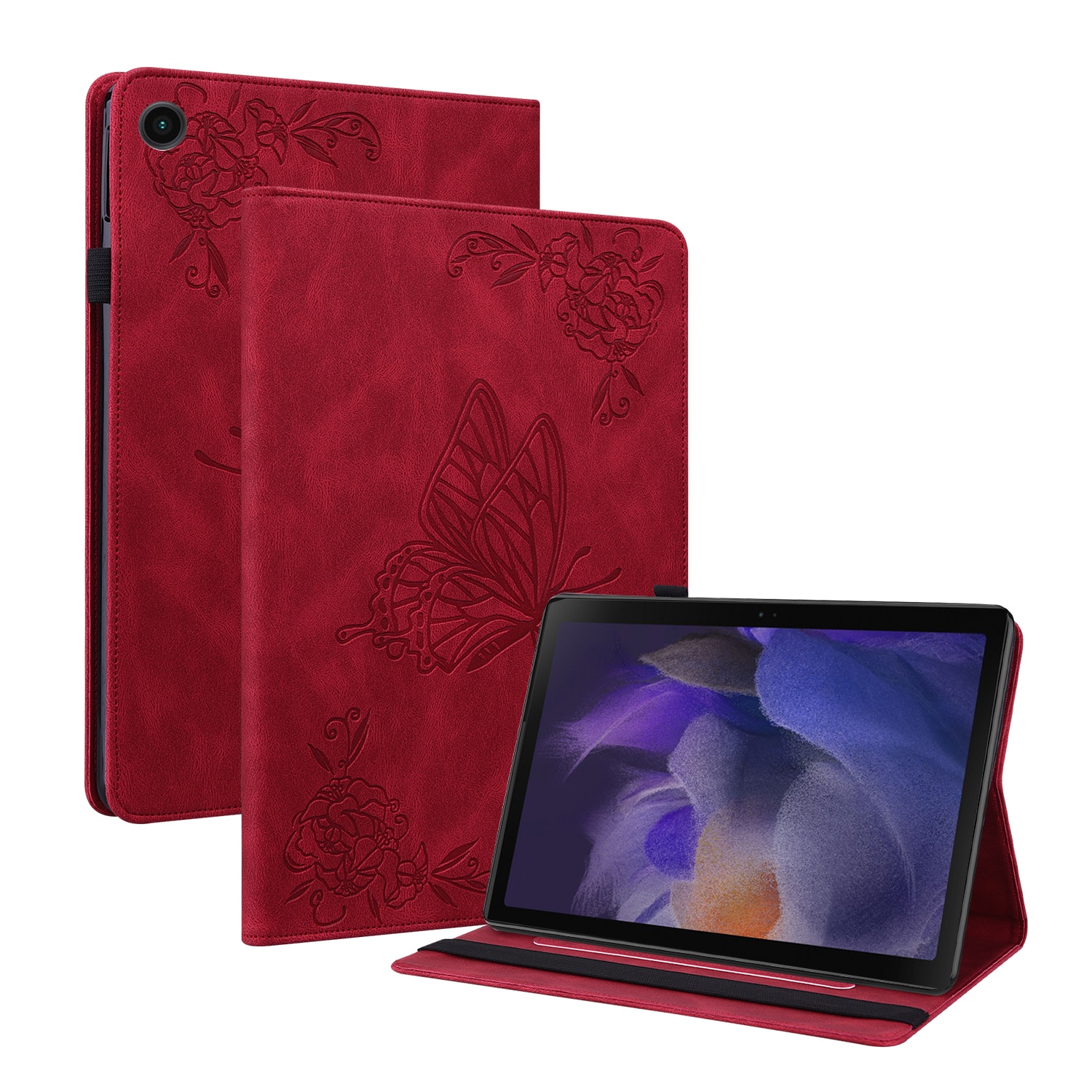Samsung Galaxy Tab A11 Plus Handytasche Schmetterling Rot