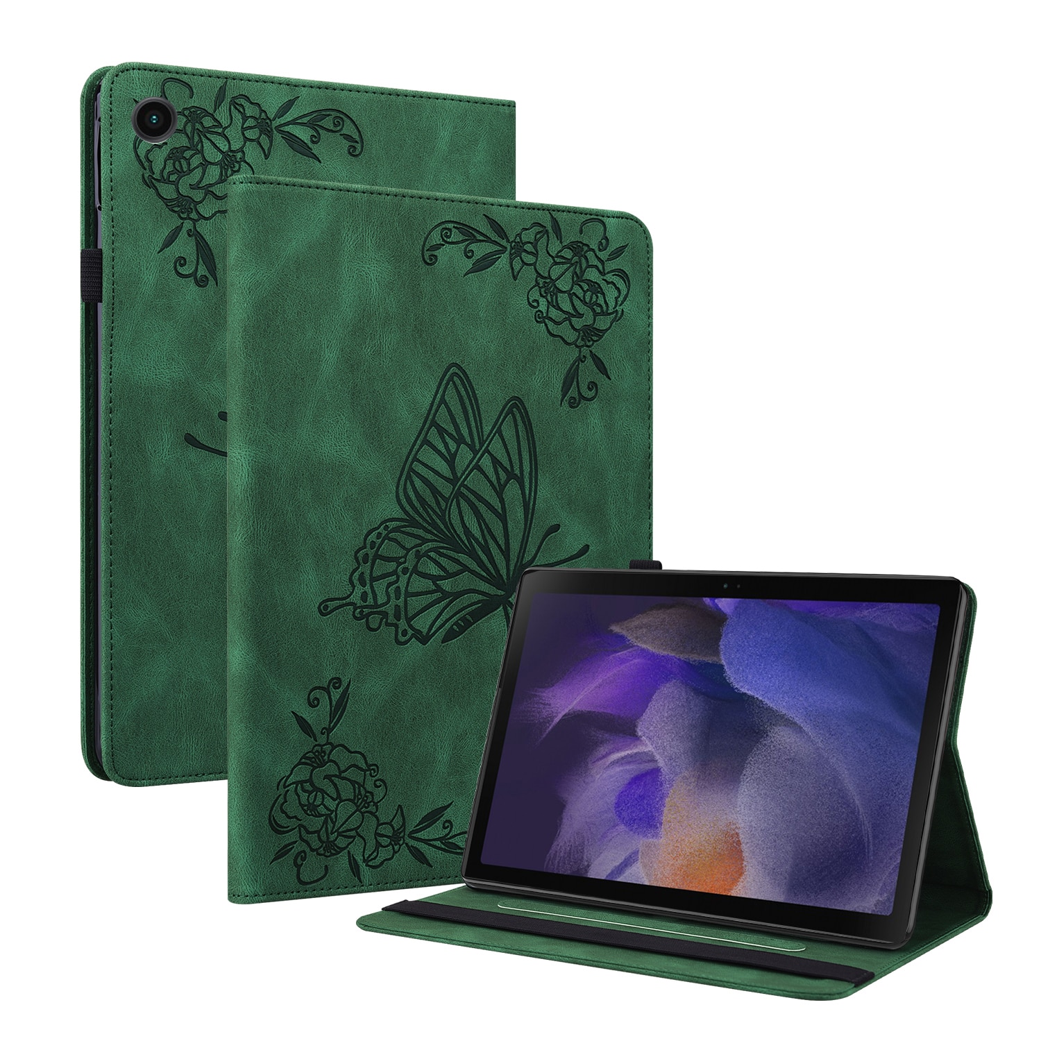 Samsung Galaxy Tab A11 Plus Handytasche Schmetterling Grün