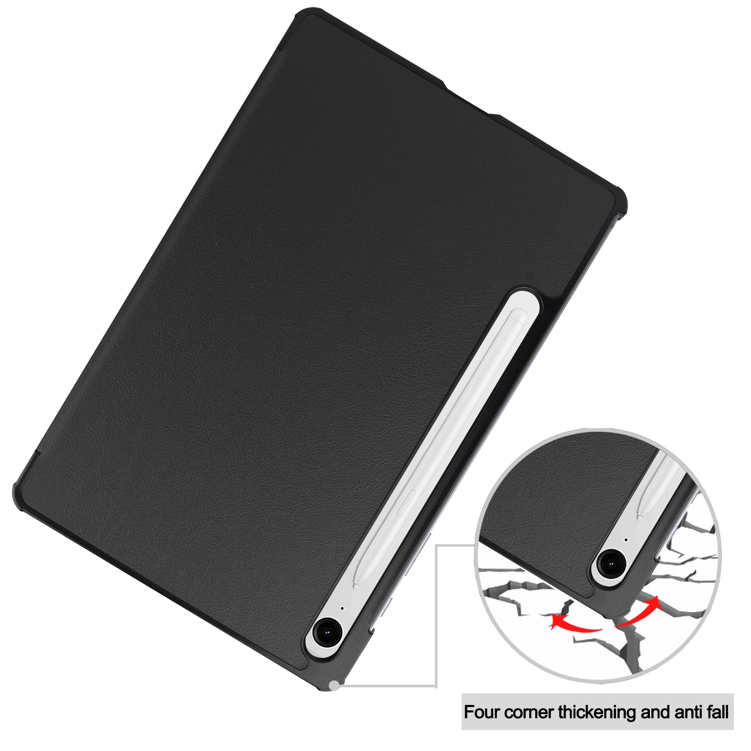 Samsung Galaxy Tab S10 Lite Tri-Fold Case Schutzhülle Schwarz