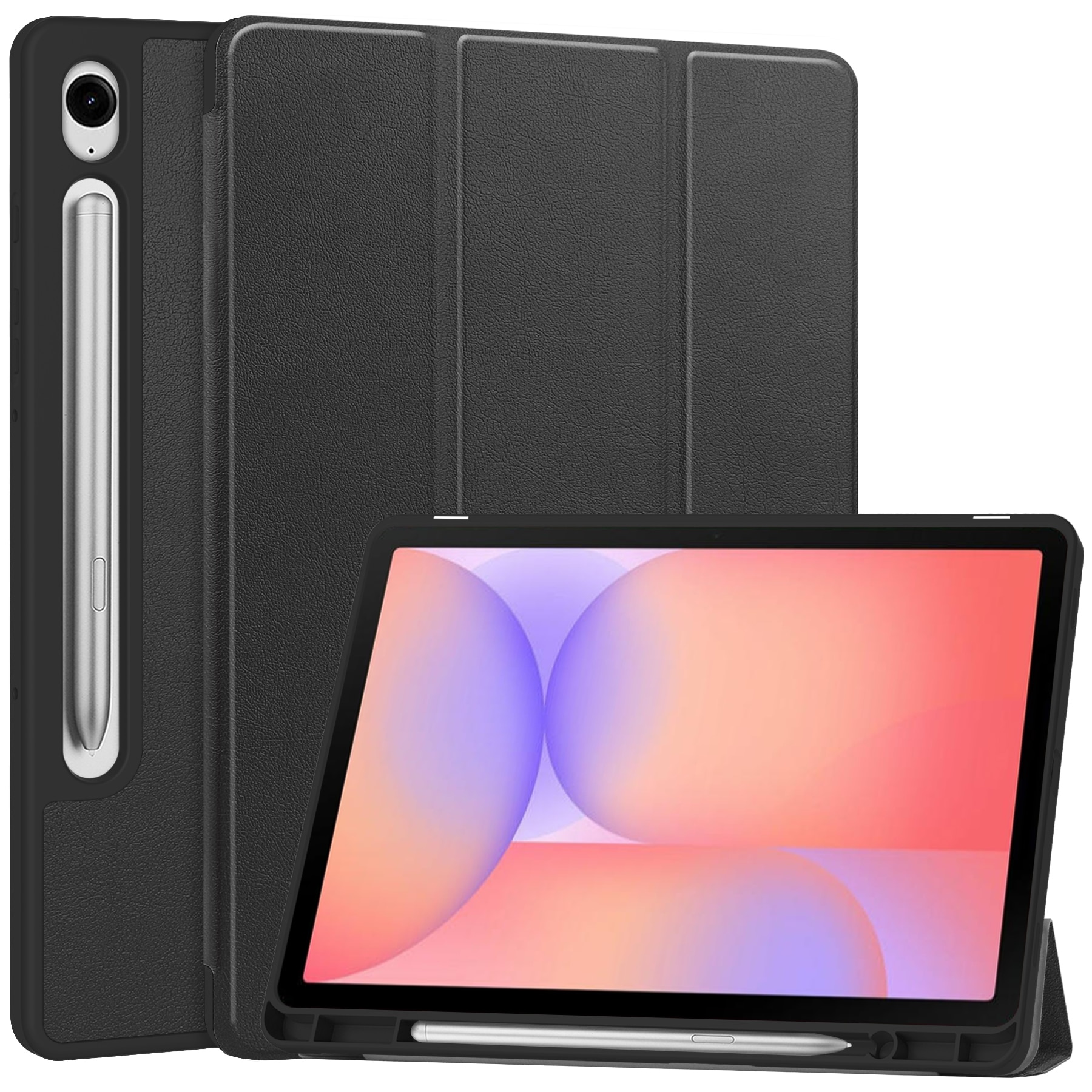 Samsung Galaxy Tab S10 Lite Tri-Fold Case Schutzhülle mit Touchpen-Halter Schwarz