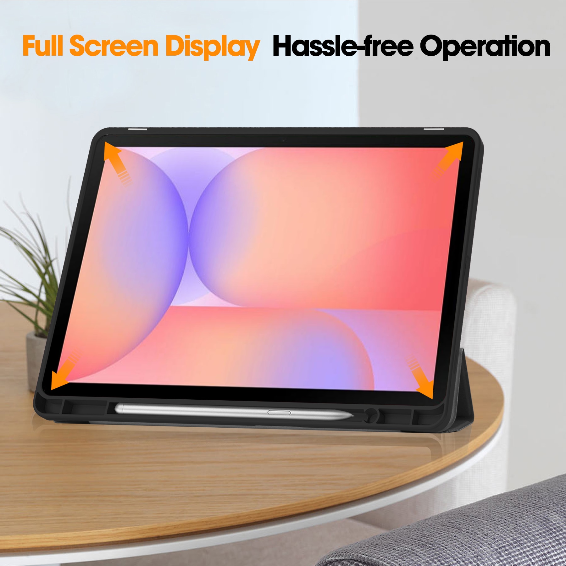 Samsung Galaxy Tab S10 Lite Tri-Fold Case Schutzhülle mit Touchpen-Halter Schwarz