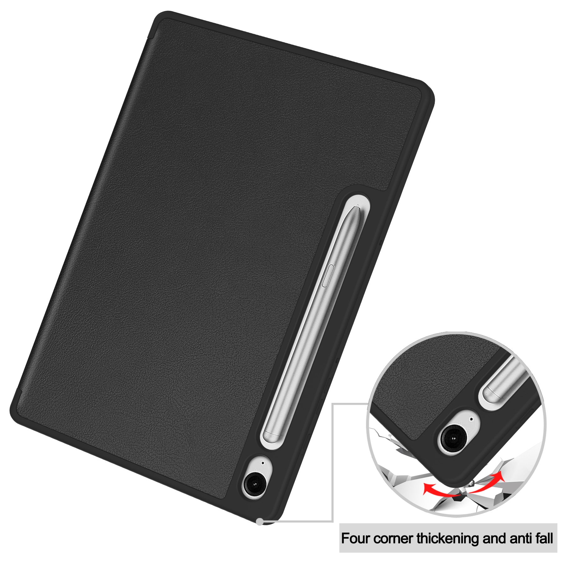 Samsung Galaxy Tab S10 Lite Tri-Fold Case Schutzhülle mit Touchpen-Halter Schwarz