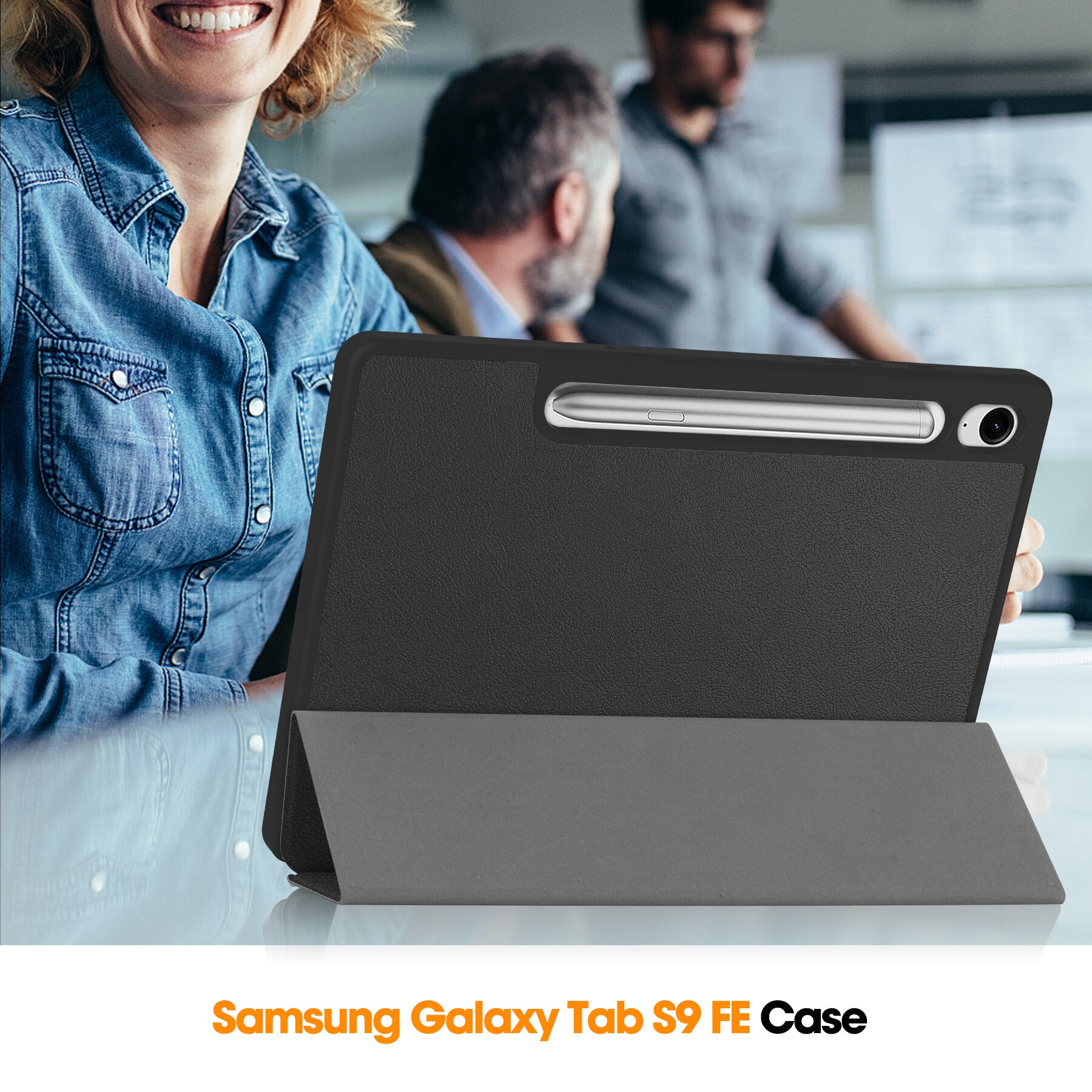 Samsung Galaxy Tab S10 Lite Tri-Fold Case Schutzhülle mit Touchpen-Halter Schwarz