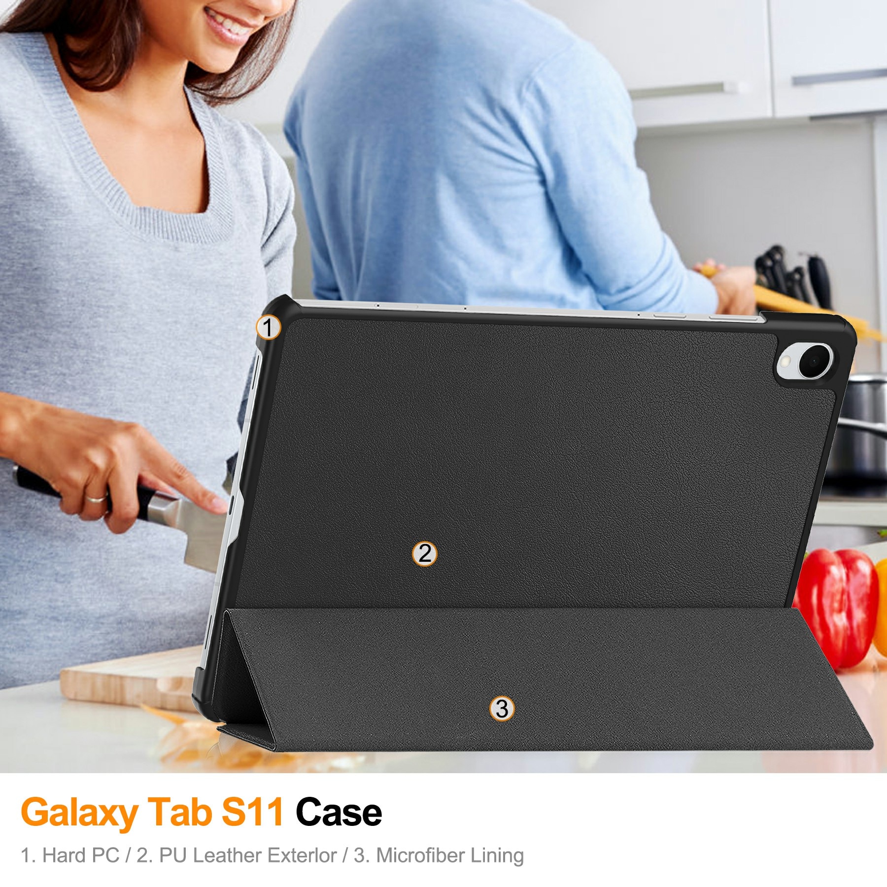 Samsung Galaxy Tab S11 Tri-Fold Case Schutzhülle Schwarz