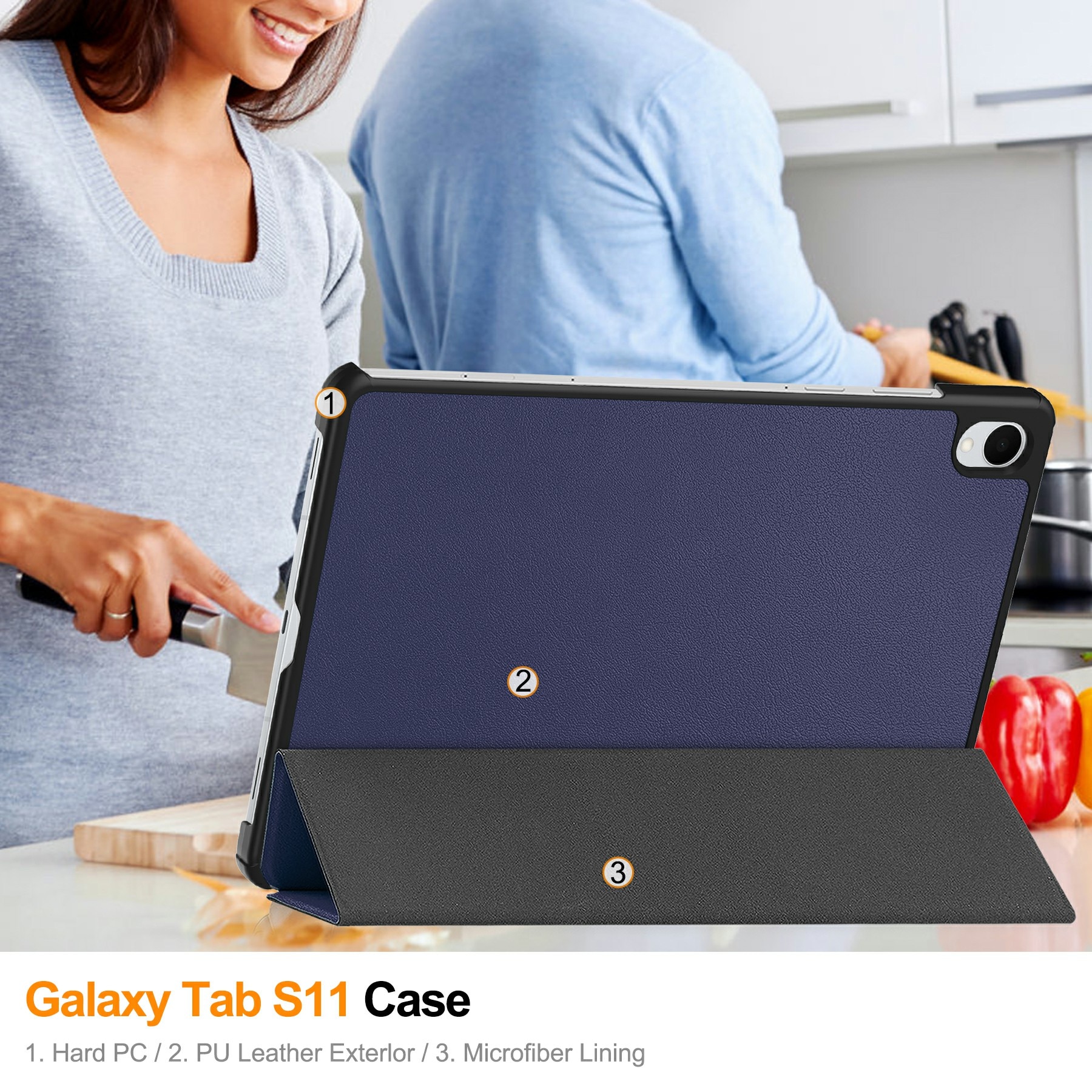Samsung Galaxy Tab S11 Tri-Fold Case Schutzhülle Blau