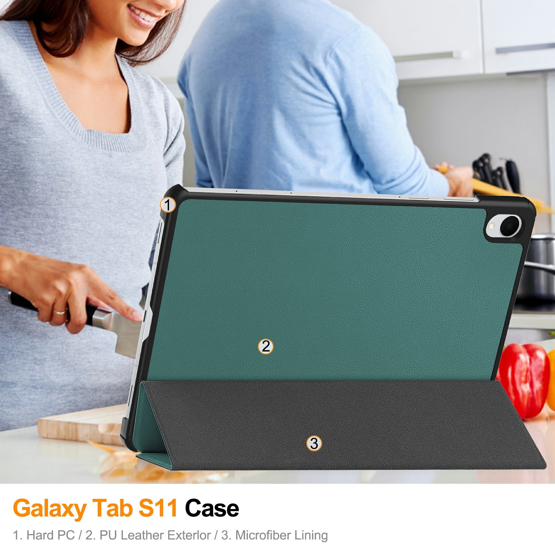 Samsung Galaxy Tab S11 Tri-Fold Case Schutzhülle Grün