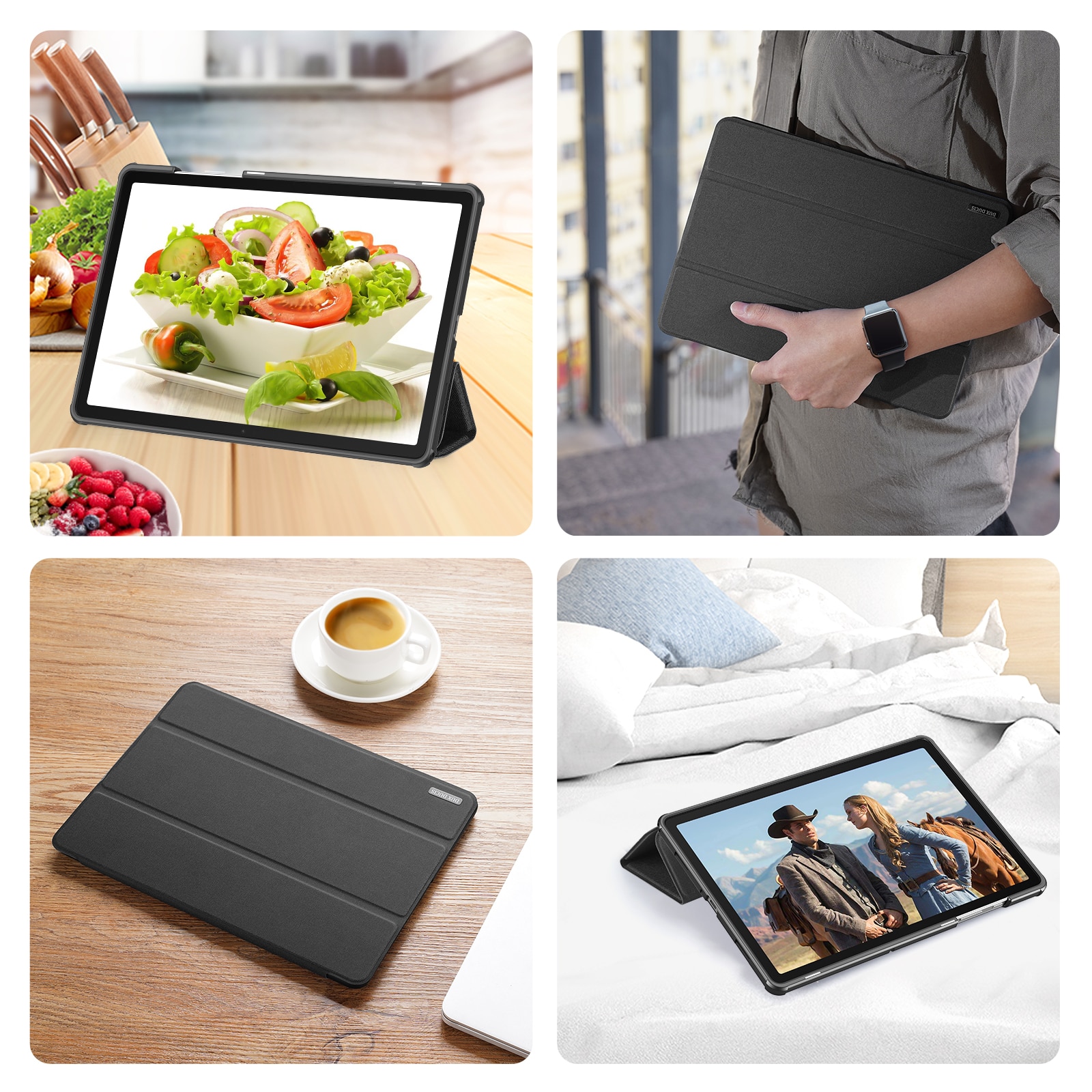 Domo Tri-Fold Case Samsung Galaxy Tab A11 Plus Black
