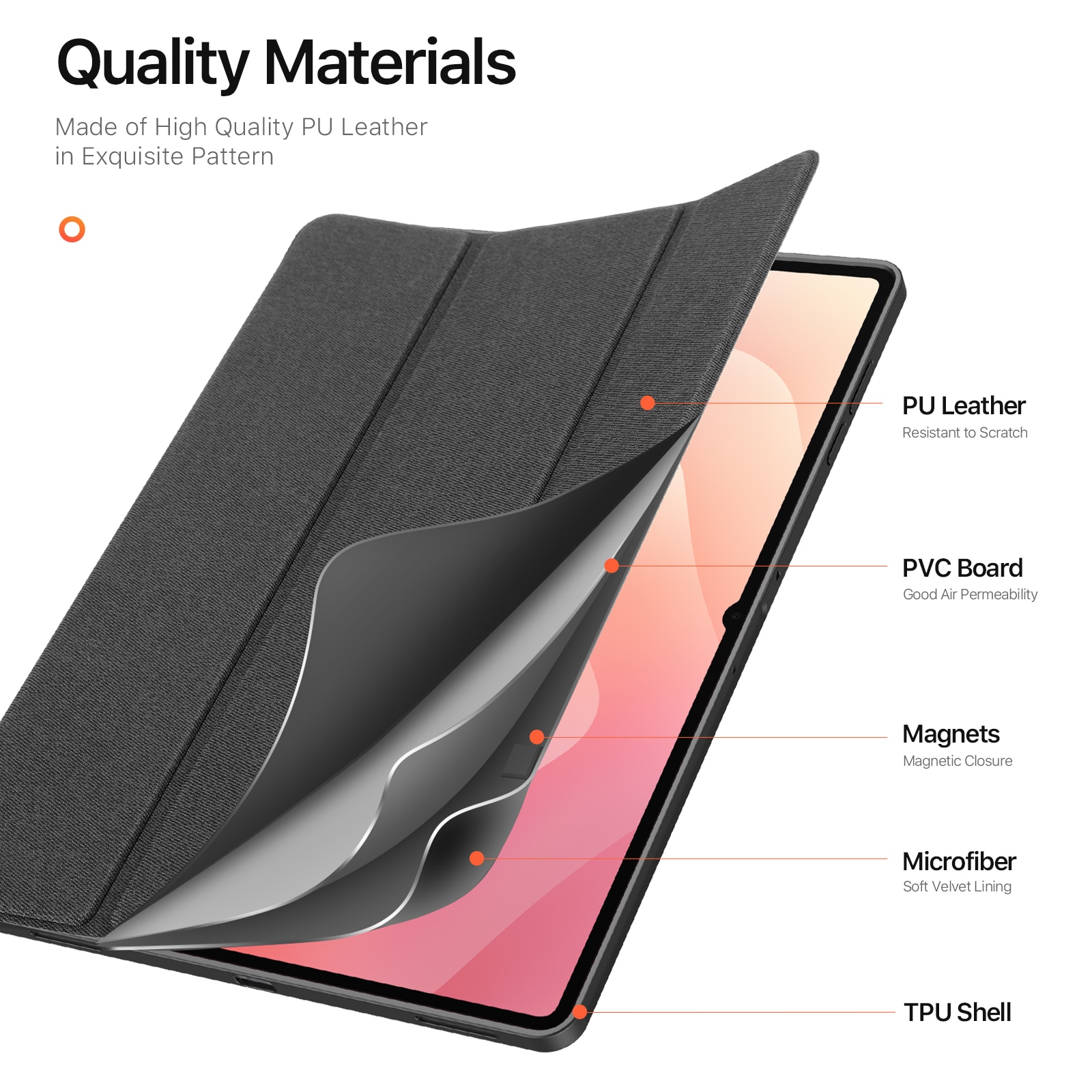 Domo Tri-Fold Case Samsung Galaxy Tab S11 Ultra Black