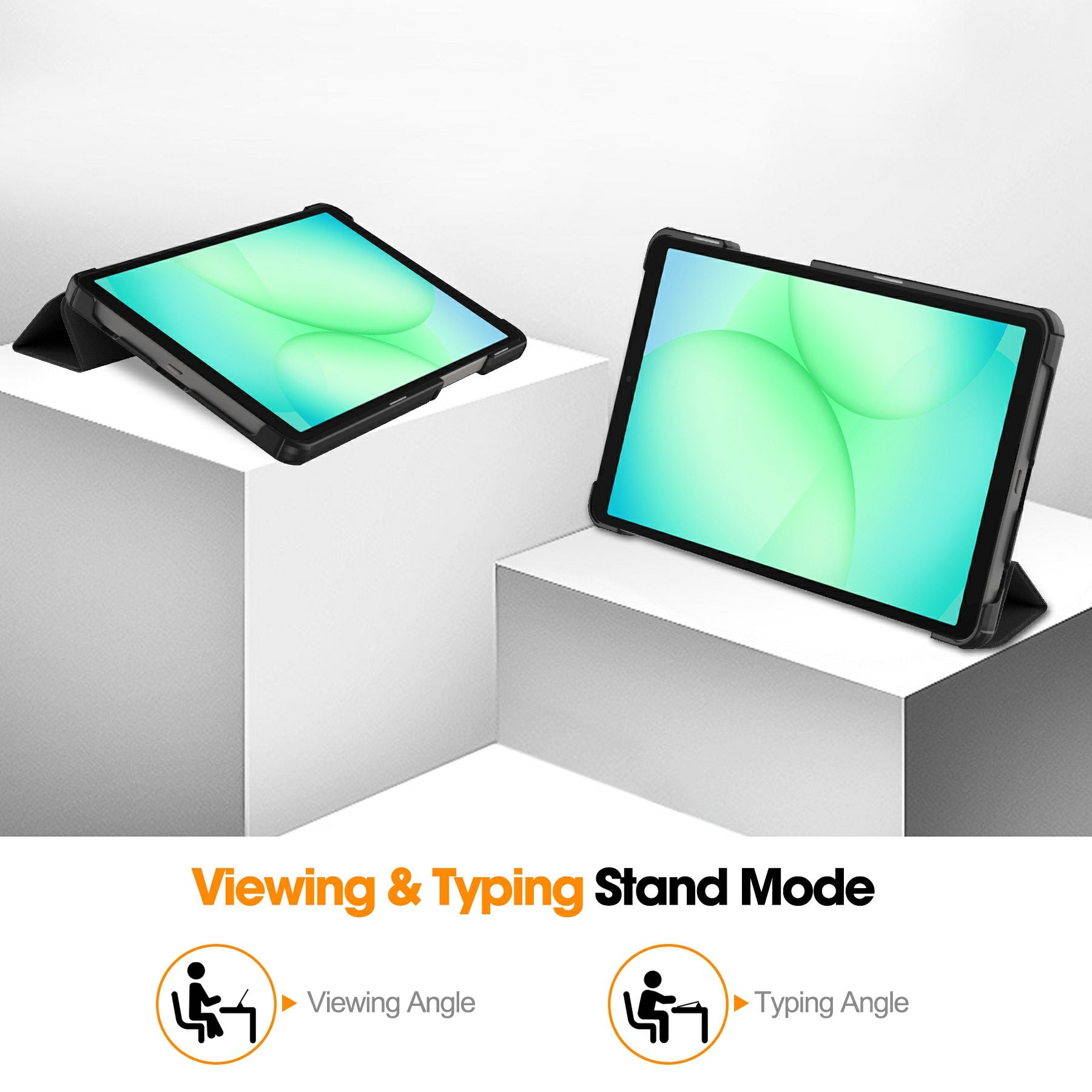 Samsung Galaxy Tab A11 Tri-Fold Case Schutzhülle Schwarz