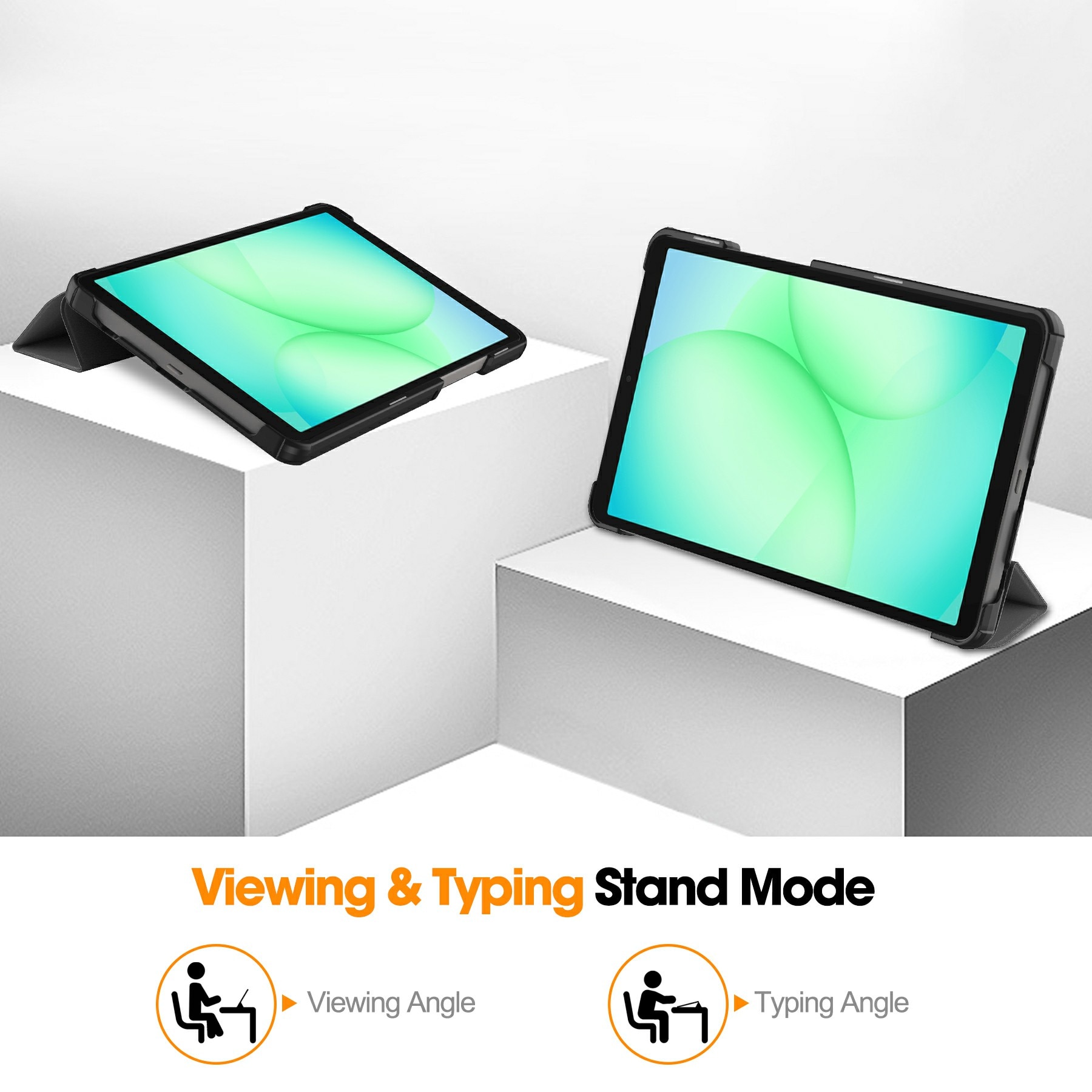 Samsung Galaxy Tab A11 Tri-Fold Case Schutzhülle Grau