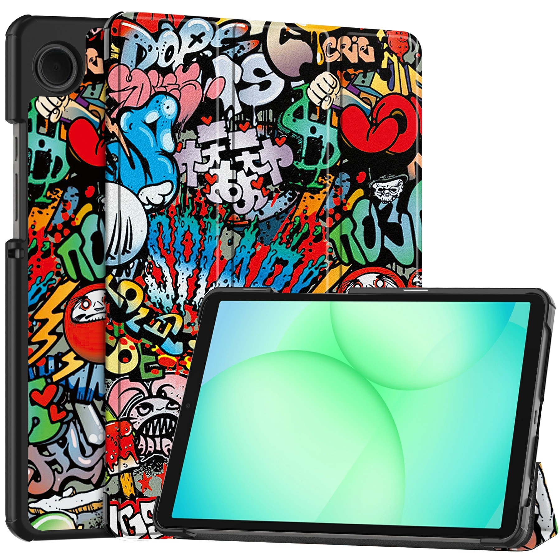 Samsung Galaxy Tab A11 Tri-Fold Case Schutzhülle Graffiti