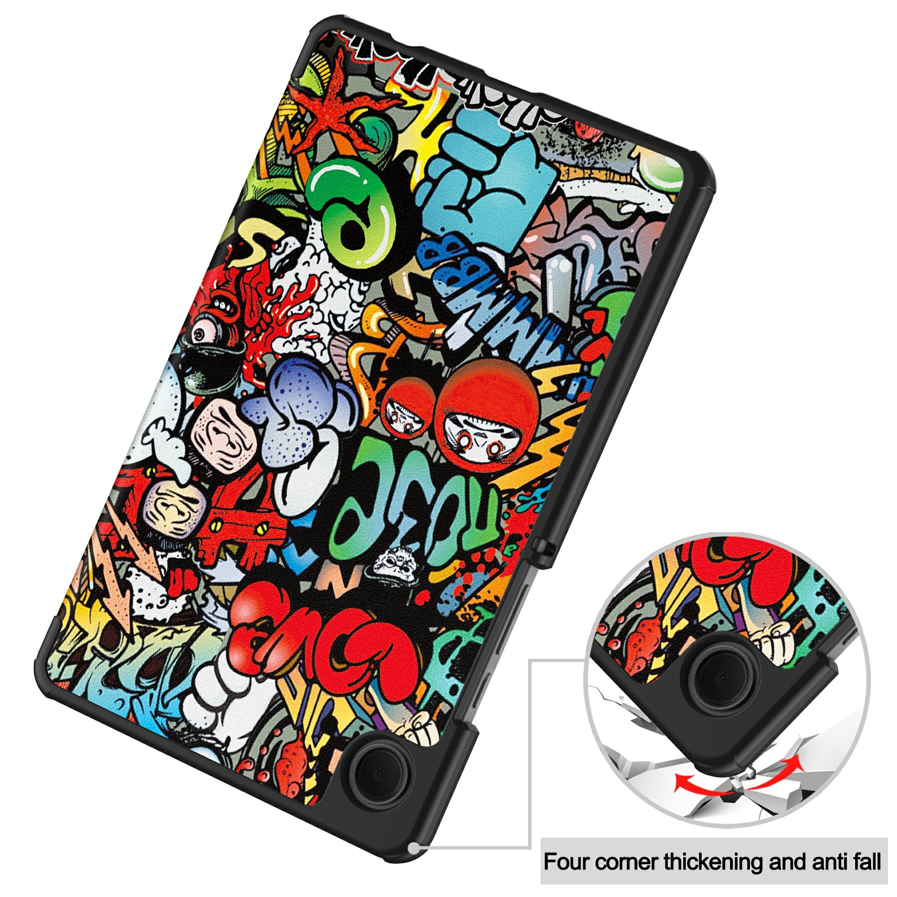 Samsung Galaxy Tab A11 Tri-Fold Case Schutzhülle Graffiti