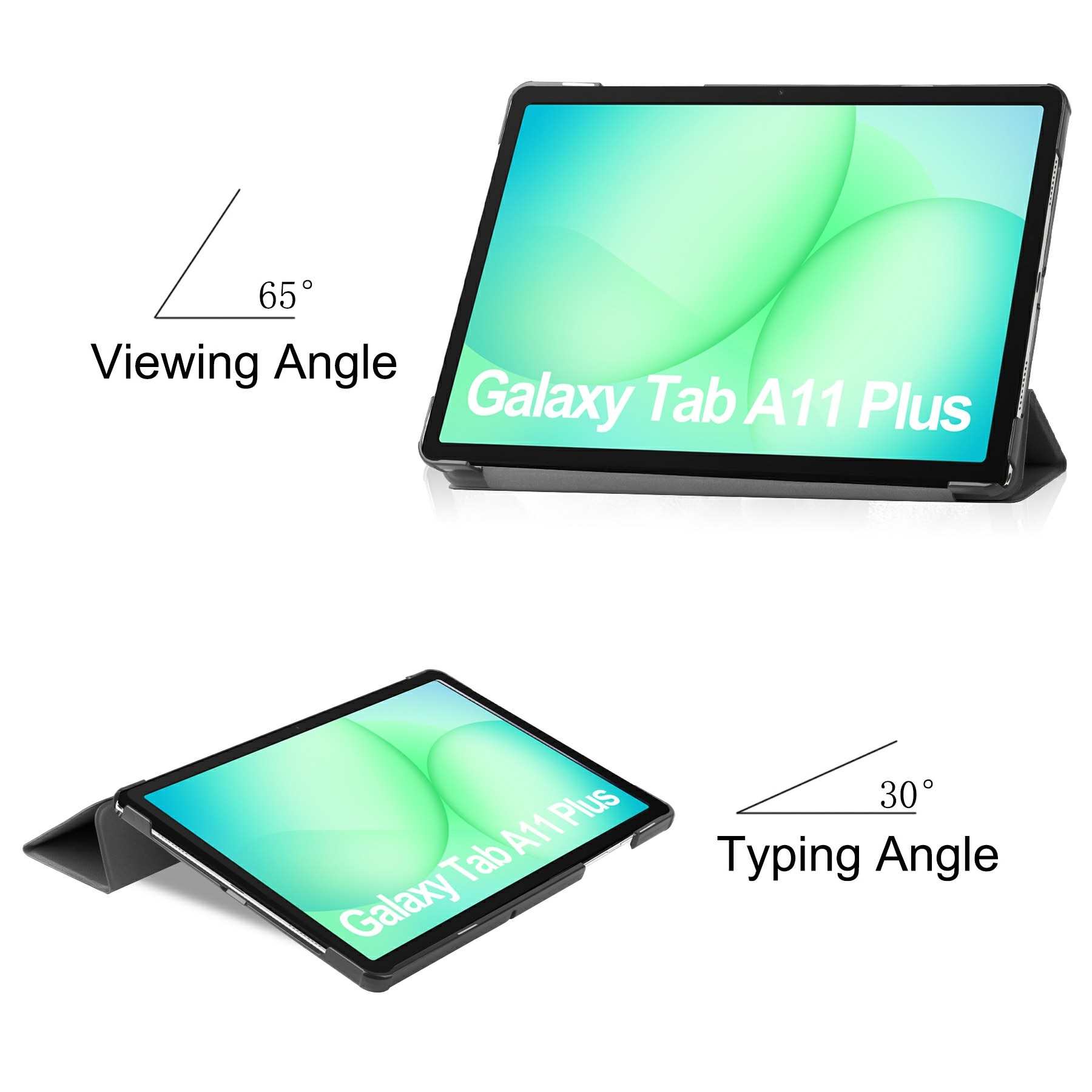 Samsung Galaxy Tab A11 Plus Tri-Fold Case Schutzhülle Schwarz