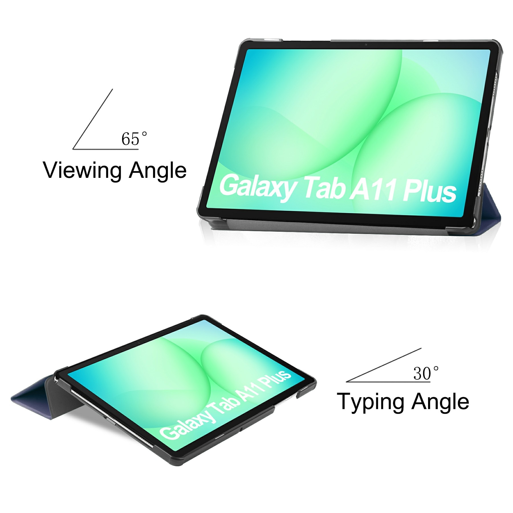 Samsung Galaxy Tab A11 Plus Tri-Fold Case Schutzhülle Blau
