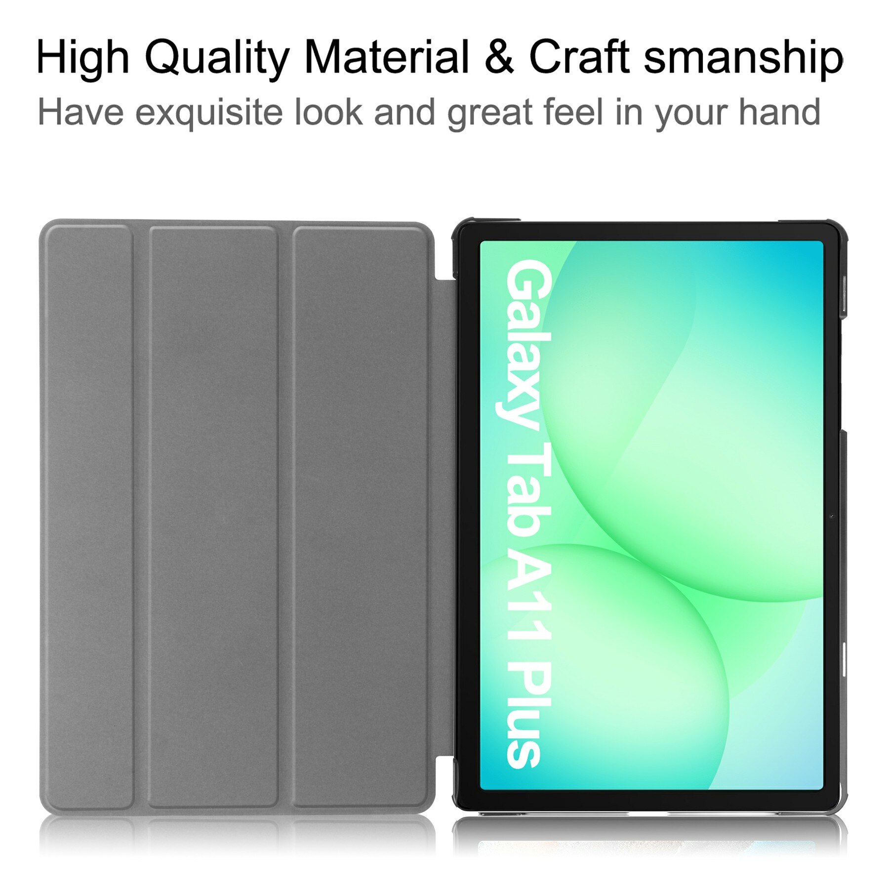 Samsung Galaxy Tab A11 Plus Tri-Fold Case Schutzhülle Grau