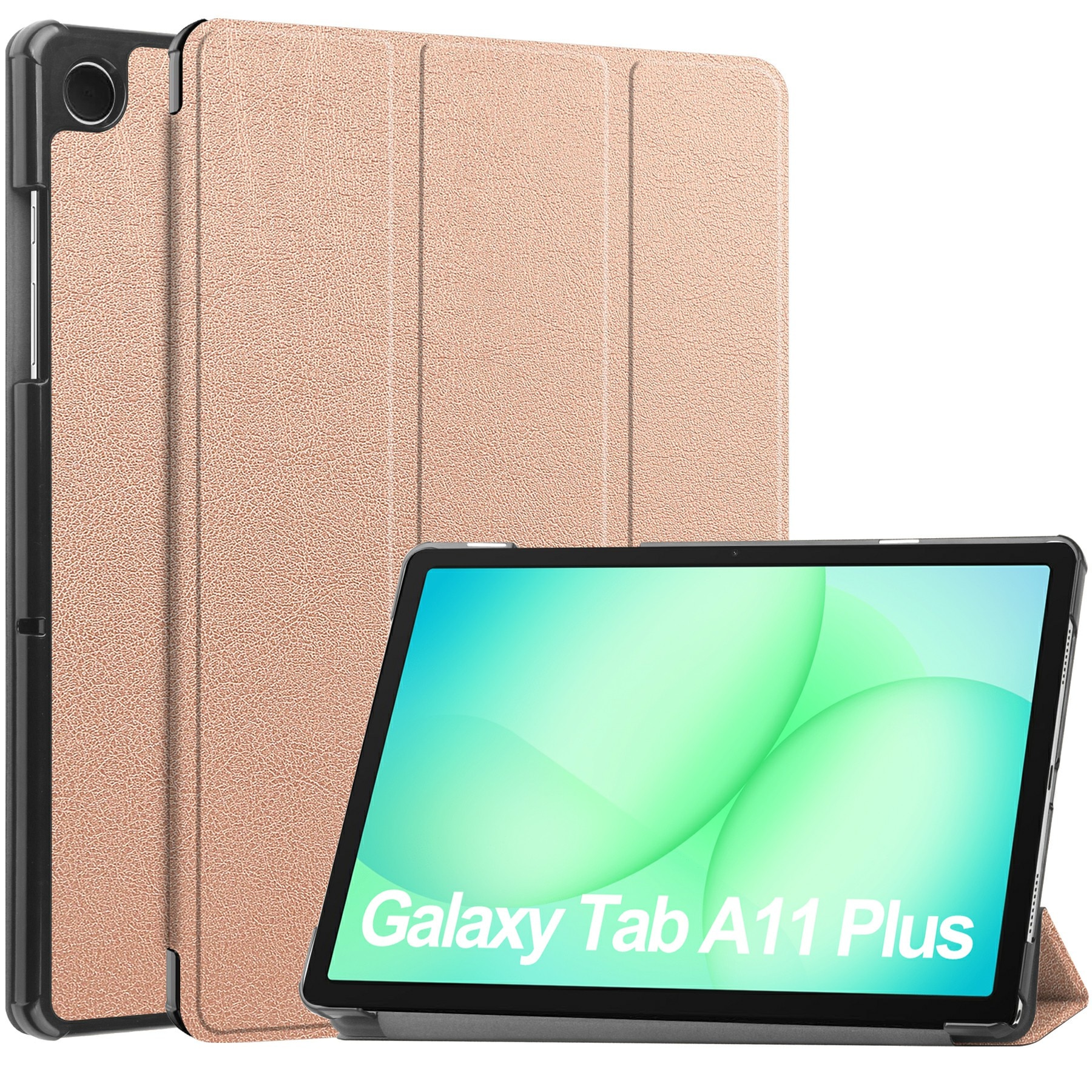 Samsung Galaxy Tab A11 Plus Tri-Fold Case Schutzhülle Roségold