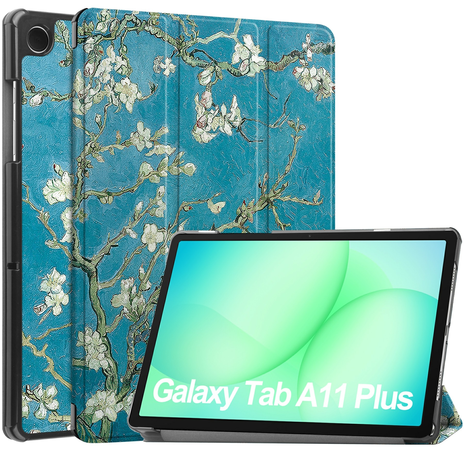 Samsung Galaxy Tab A11 Plus Tri-Fold Case Schutzhülle Kirschblüten