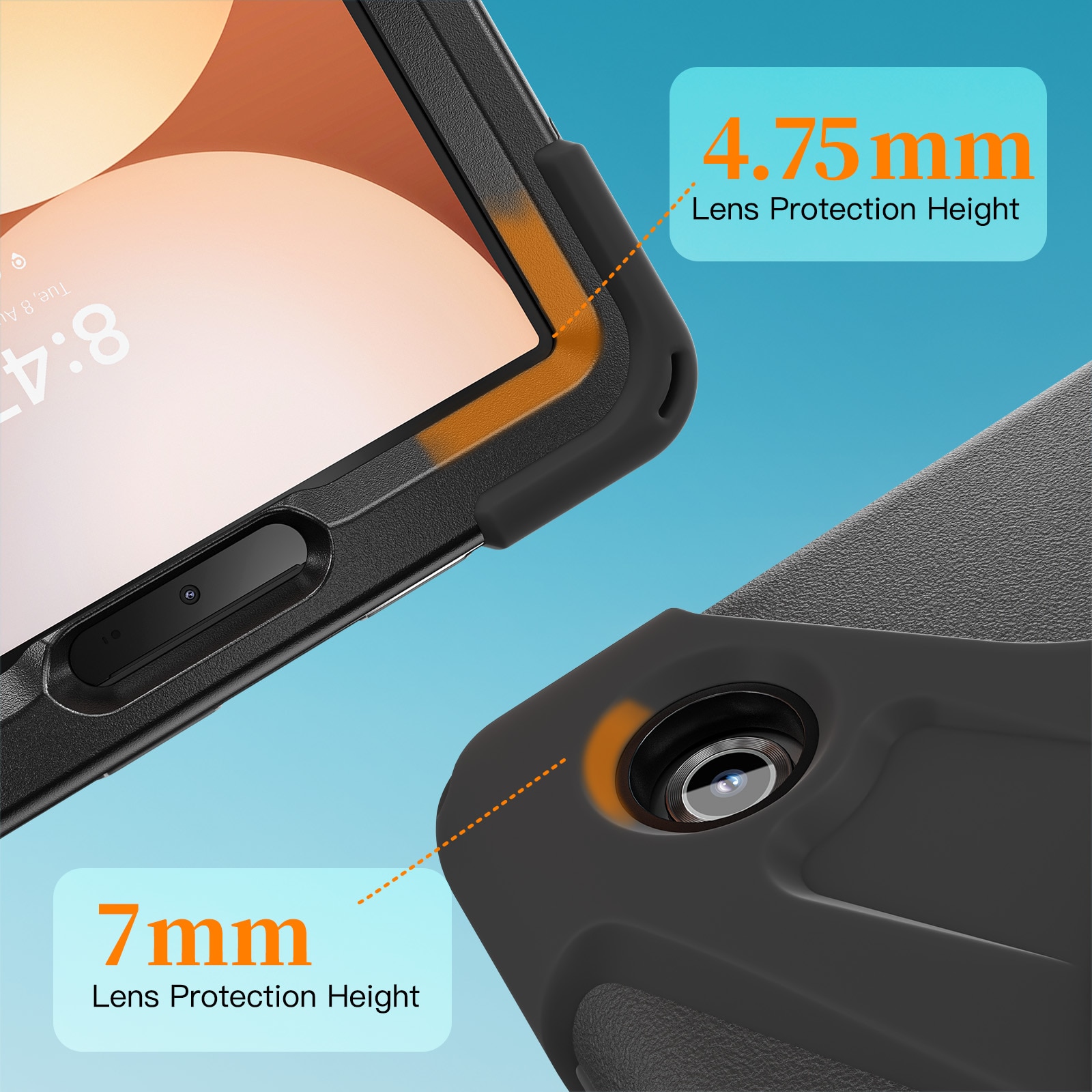 Samsung Galaxy Tab A11 Plus Stoßfeste Hybrid-Hülle mit Schultergurt schwarz