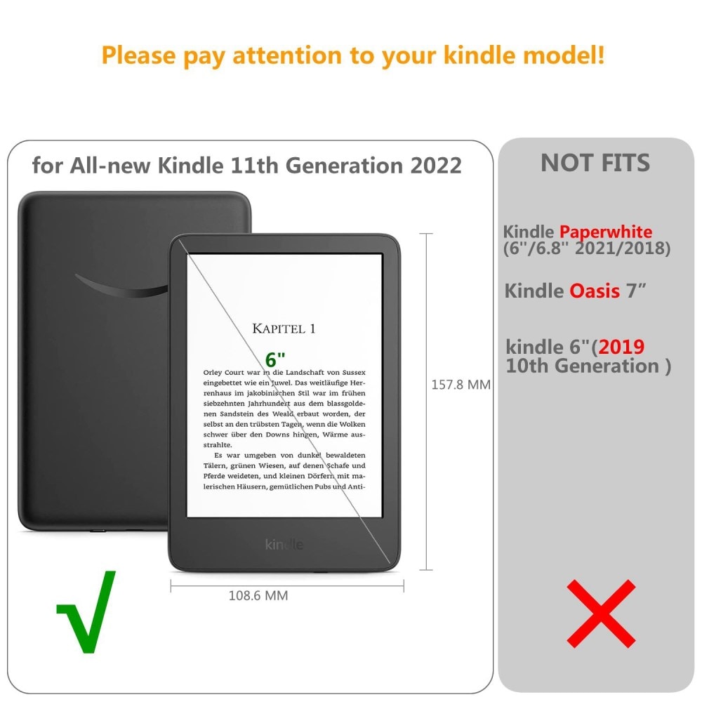 Amazon Kindle 2022 11th gen Hülle mit Halteschlaufe schwarz