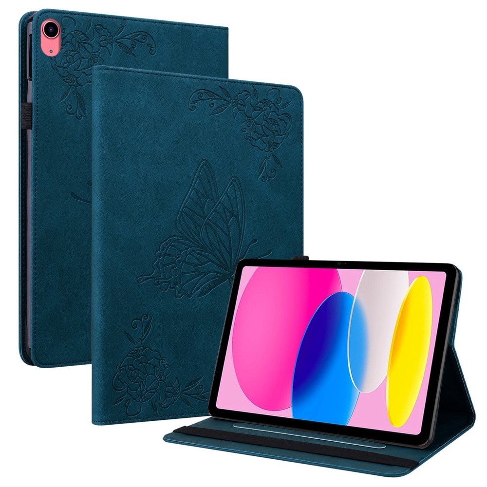 iPad 10.9 10th Gen (2022) Handytasche Schmetterling blau