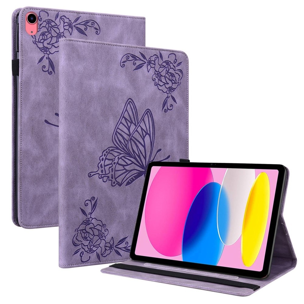 iPad 10.9 10th Gen (2022) Handytasche Schmetterling lila