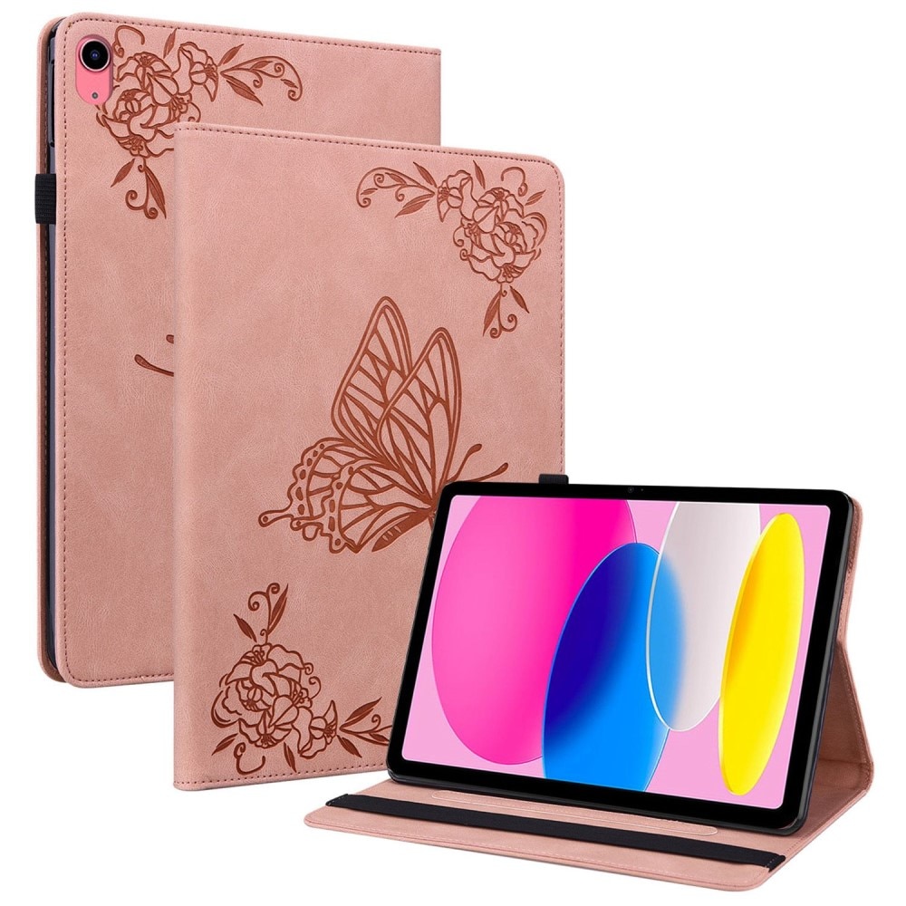 iPad 10.9 2022 (10th gen) Handytasche Schmetterling rosa