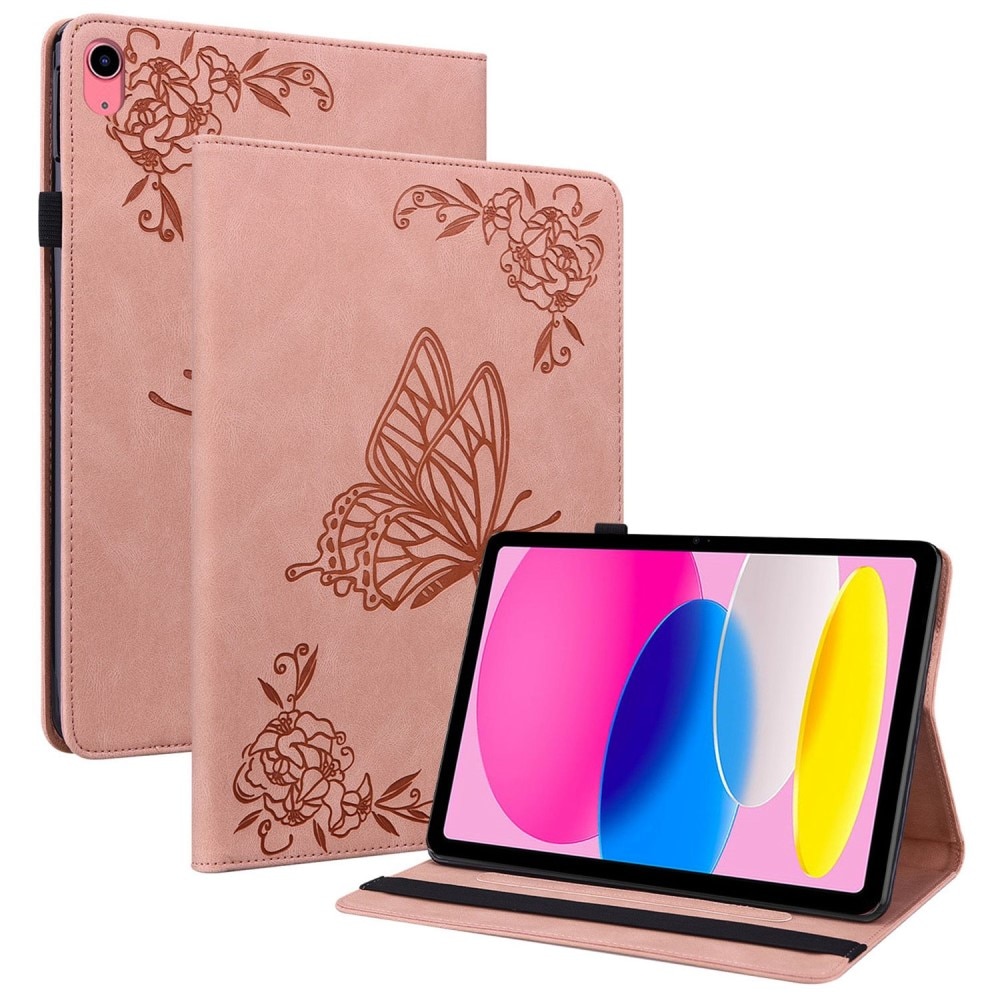 iPad 10.9 10th Gen (2022) Handytasche Schmetterling rosa