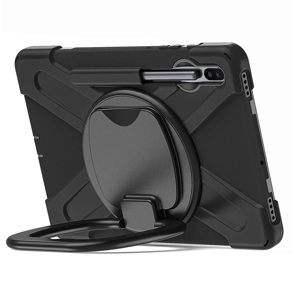 Samsung Galaxy Tab S6 10.5 Stoßfeste Hybrid-Hülle mit Schultergurt schwarz