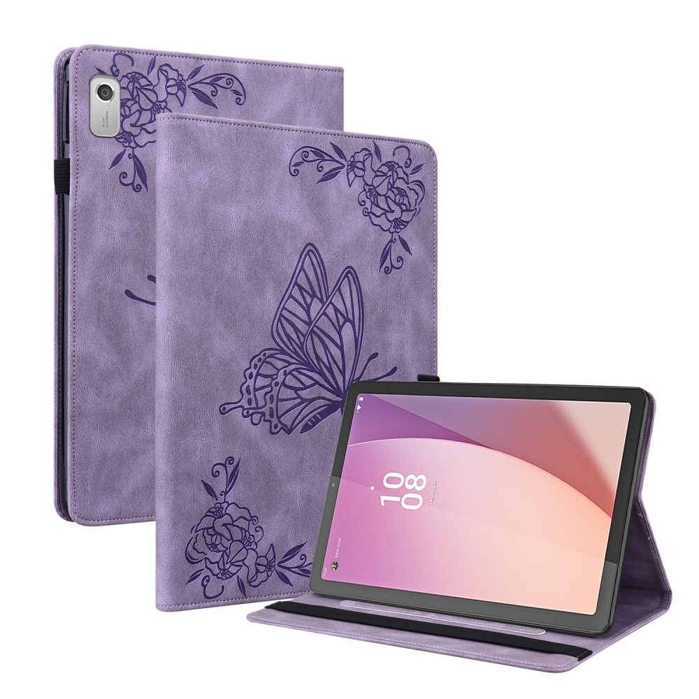 Lenovo Tab M9 Handytasche Schmetterling Lila