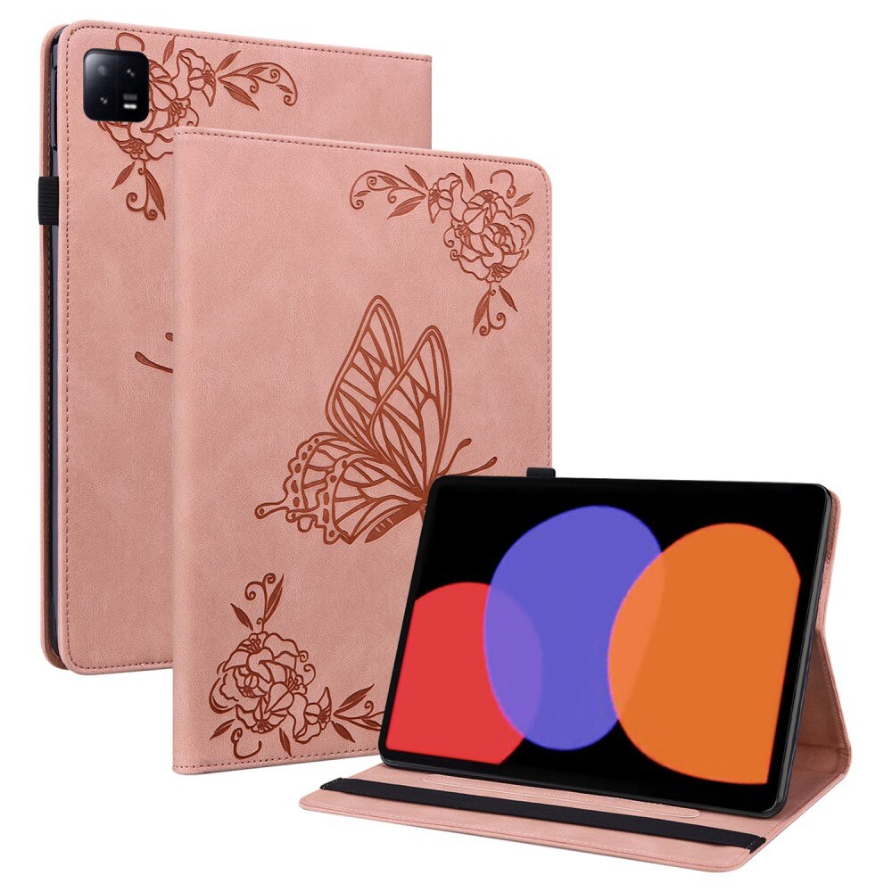 Xiaomi Pad 6 Pro Handytasche Schmetterling rosa