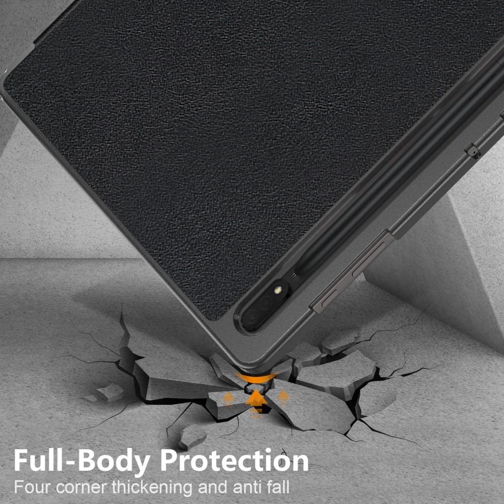 Samsung Galaxy Tab S9 Ultra Schutzhülle Tri-Fold Case schwarz