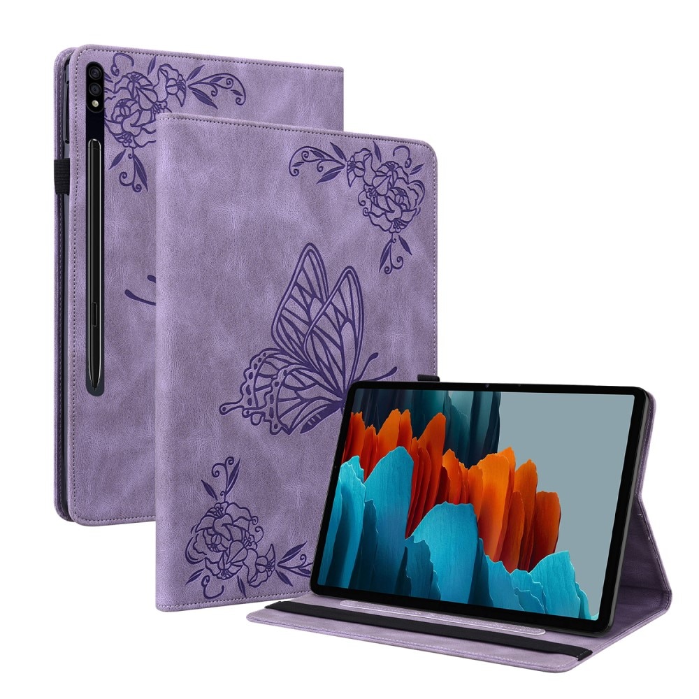 Samsung Galaxy Tab S7 FE Handytasche Schmetterling lila