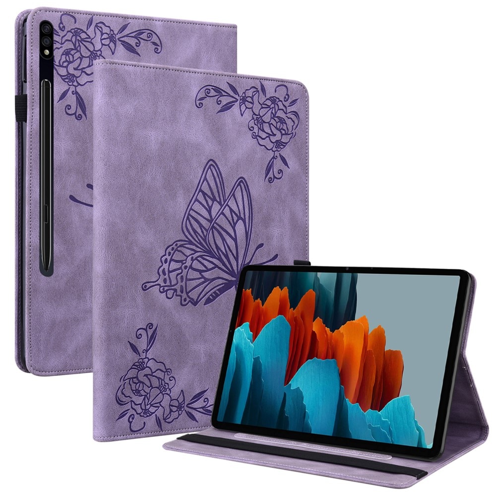 Samsung Galaxy Tab S9 FE Handytasche Schmetterling lila
