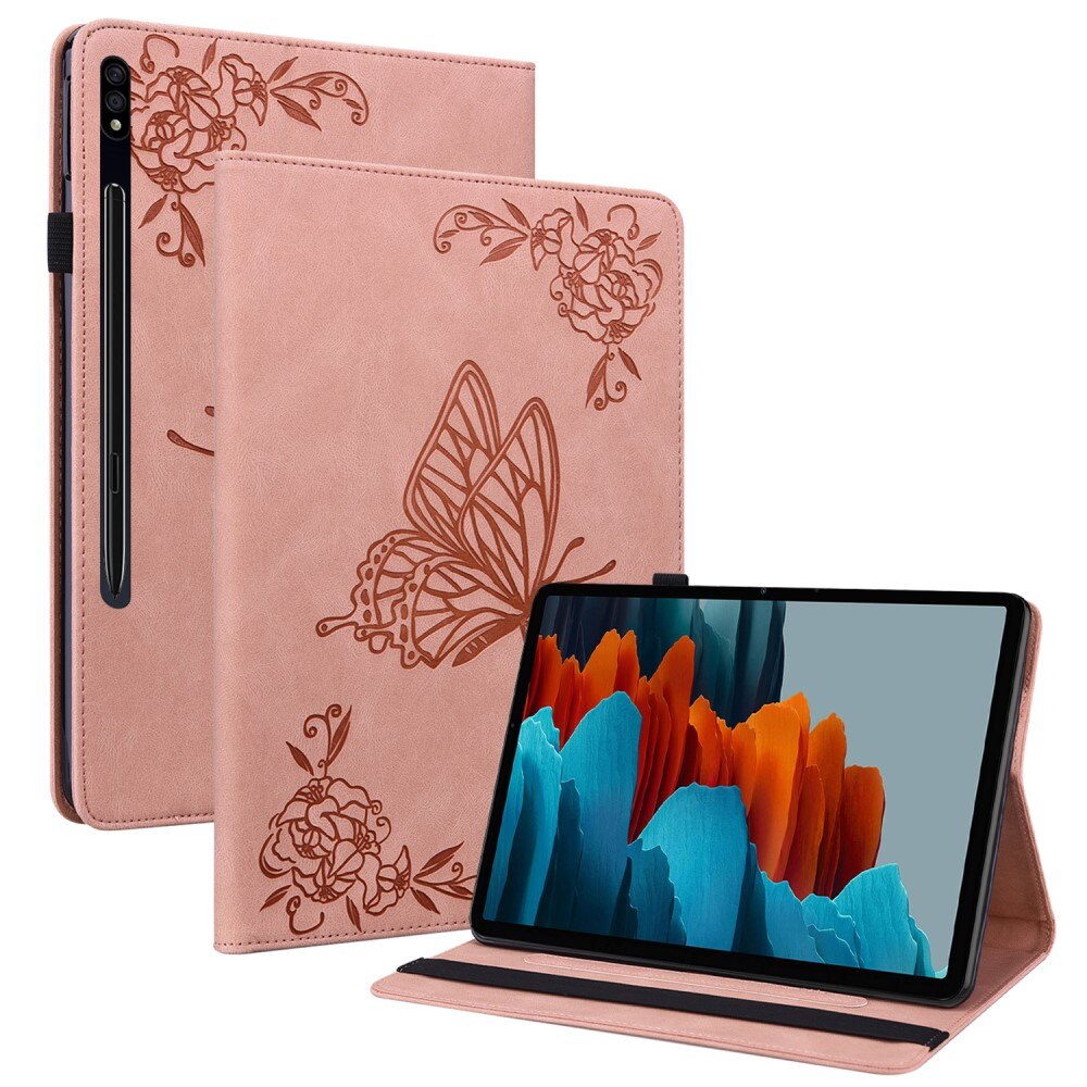 Samsung Galaxy Tab S9 Handytasche Schmetterling rosa